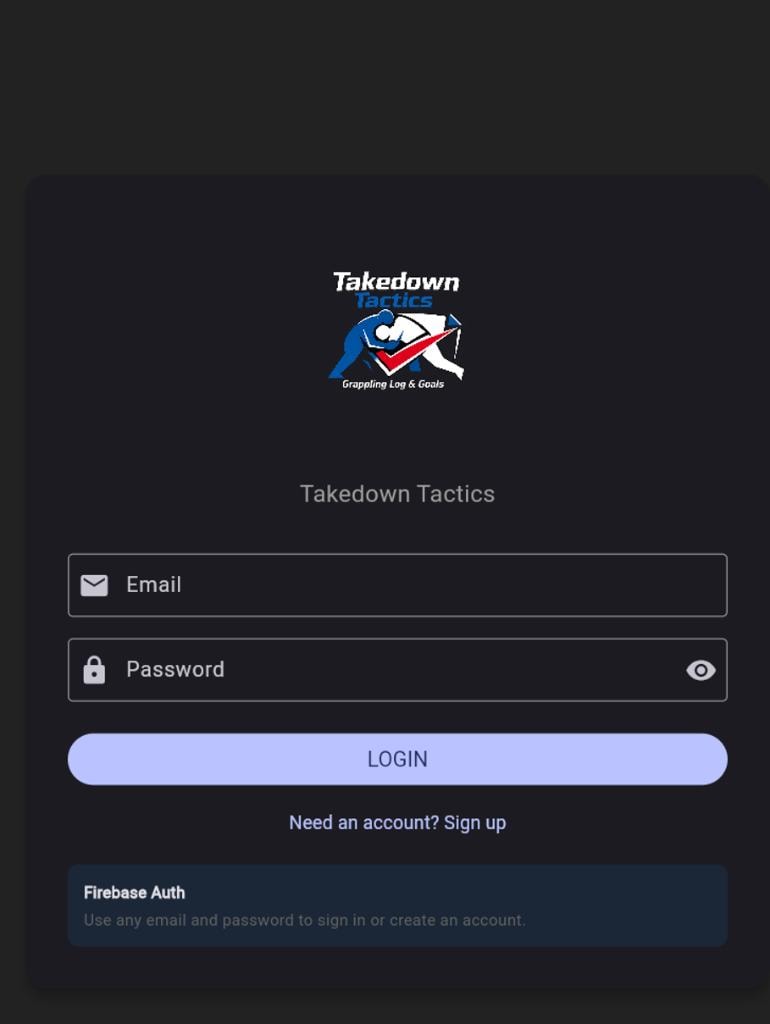 Login screen
